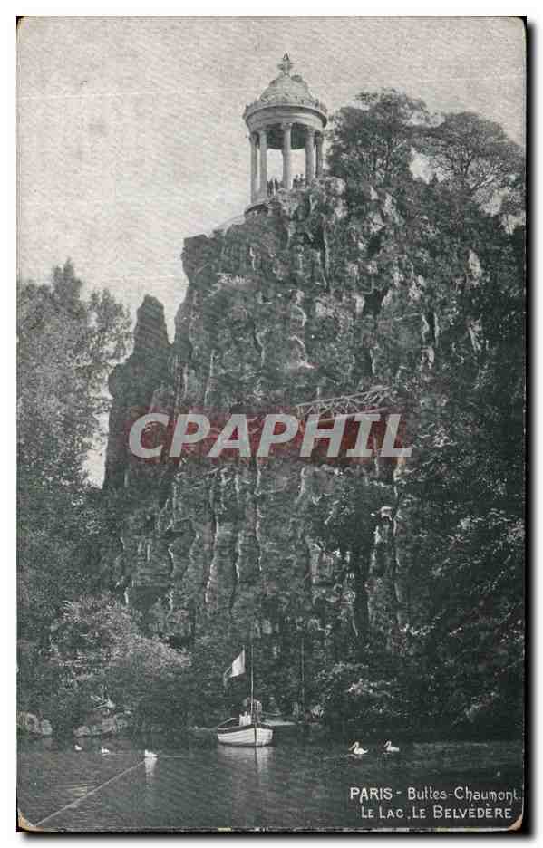 CPA Paris Buttes Chaunont Le Lac Le Bevedere