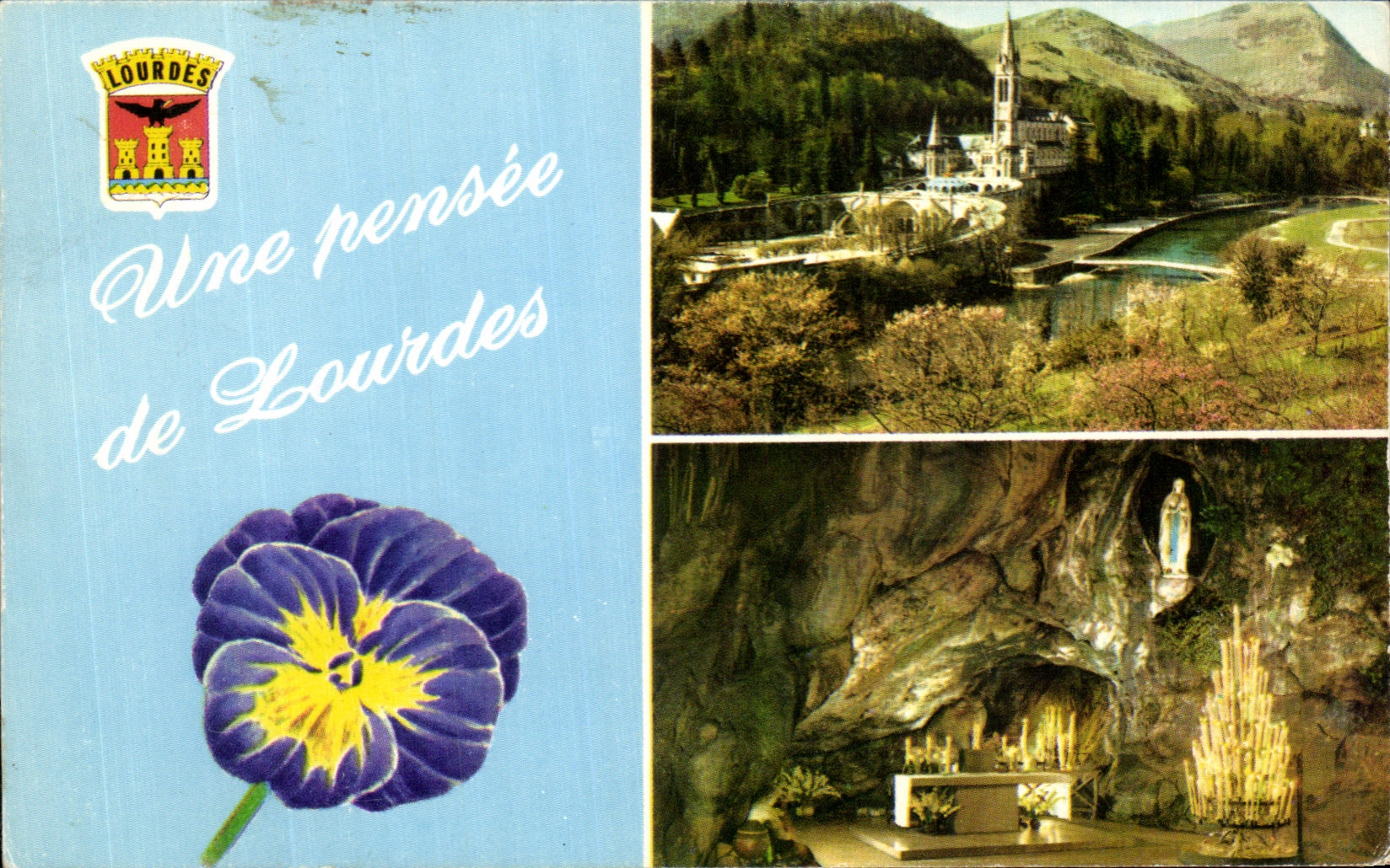 CPA Une Pensee De Lourdes