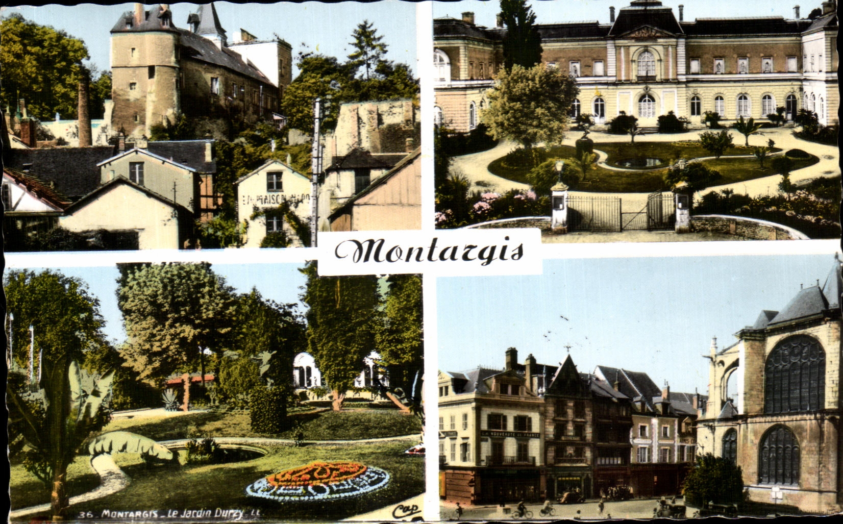 CPSM Montargis Le chateau L'Hotel De Ville Jardin Durzy Place Mirabeau