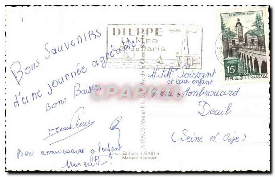 CPA Souvenir Le Chateau de Dieppe — Rückseite