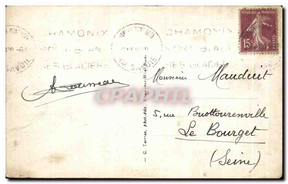 CPA Chamonix Mont Blanc La Mer de Glace — Verso