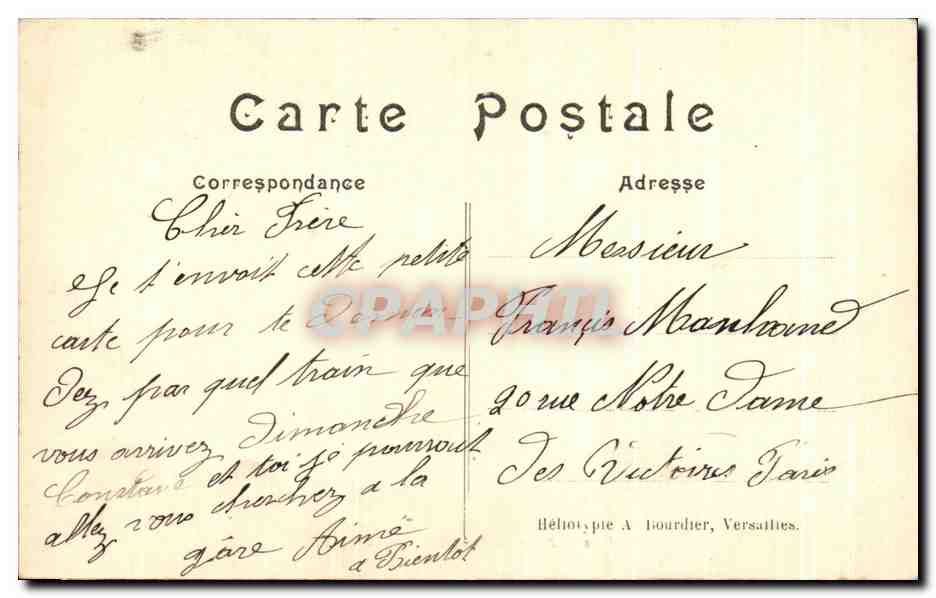 CPA Versailles Pare du Petit Trianon Le Moulin — Verso