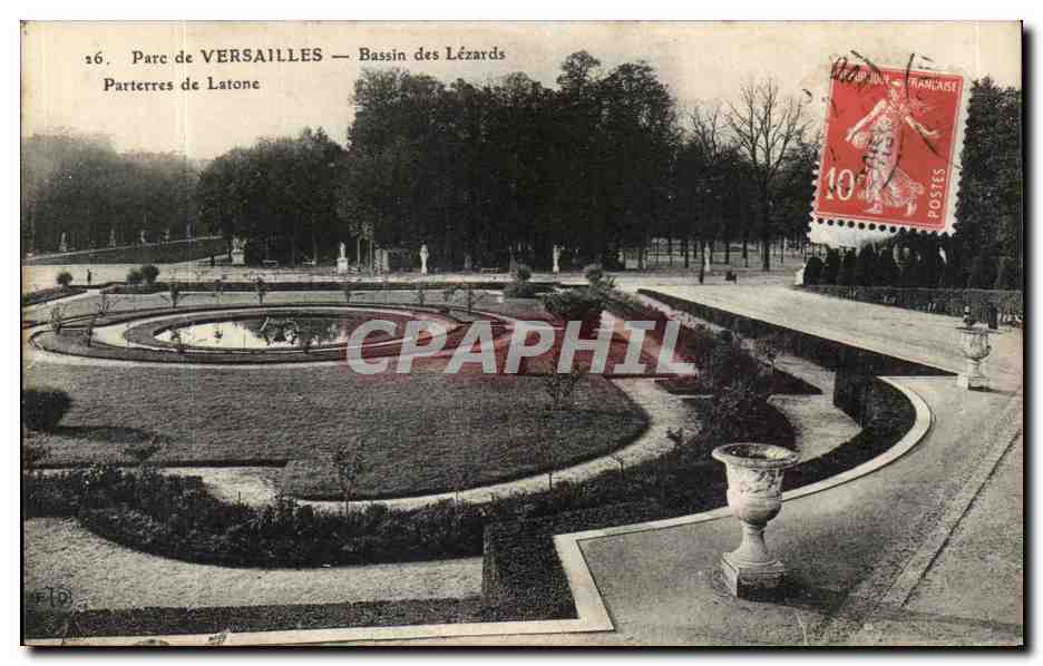 CPA Parc de Versailles Bassin des Lezards Parterres de Latone