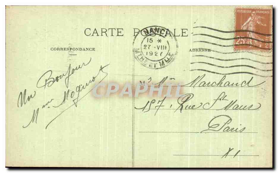 CPA Nancy Fontaine de Neptune par Guibal et Grilles de Jean Lamour — Verso