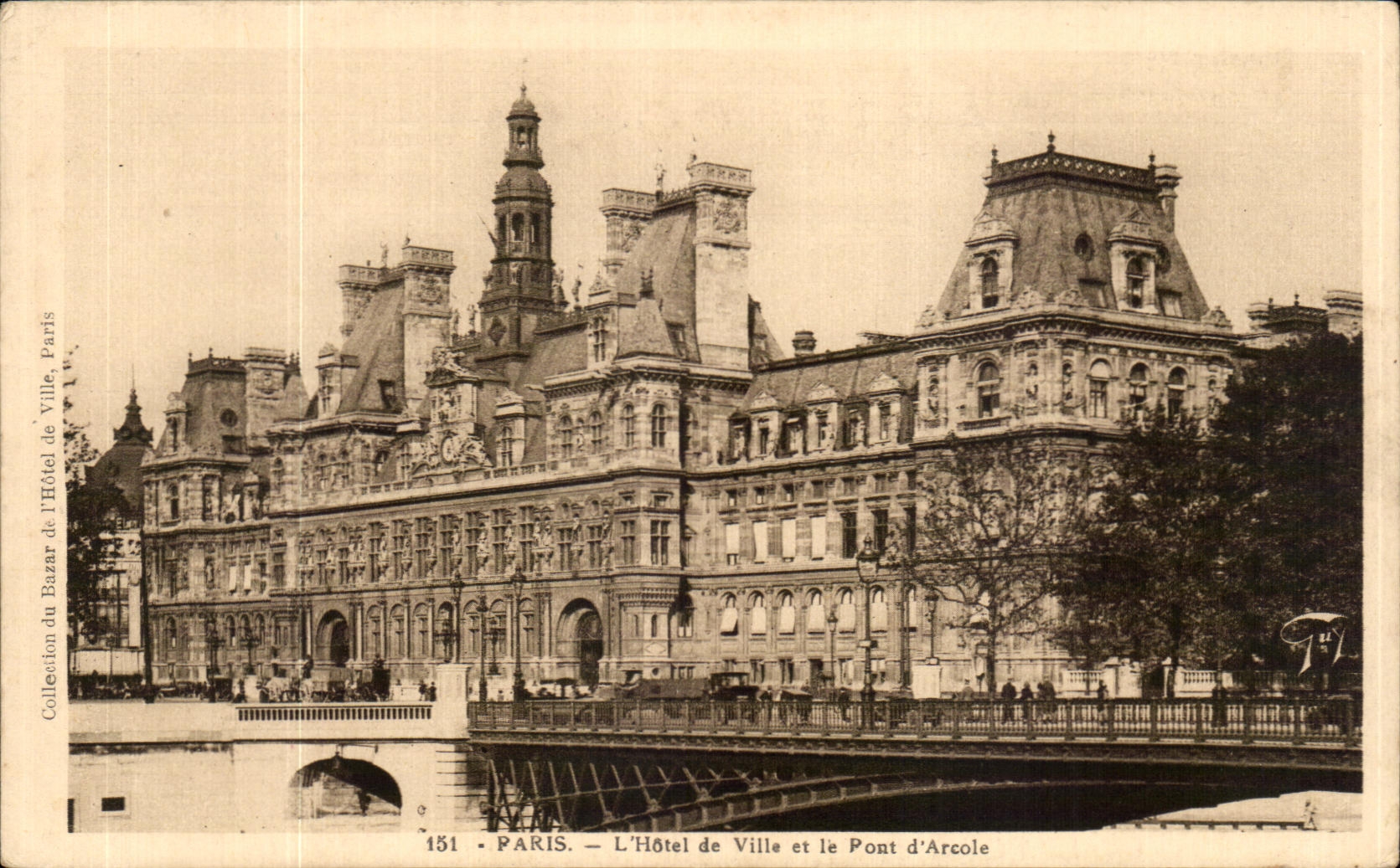 CPA Paris l'Hotel de Ville et le Pont d'Arcole