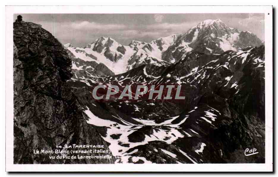 Le Mont Blanc (versant italien) — vu du Pic de Lantebranlette — éditeur Cap, n°14 La Tarentaise