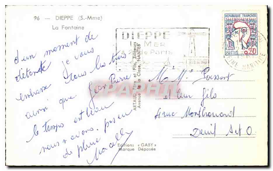 CPA Dieppe La Fontaine — Rückseite