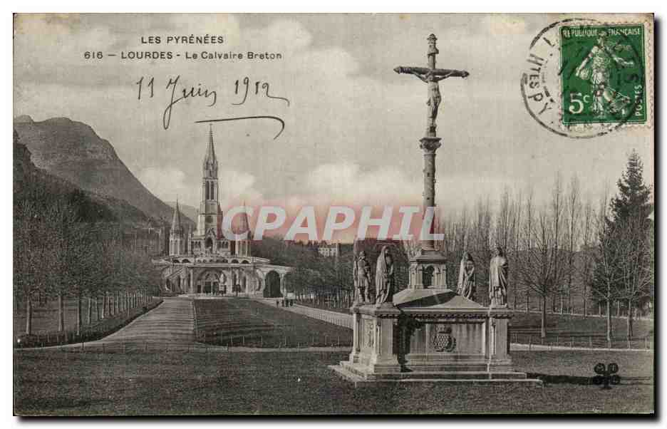 CPA Lourdes Le Calvaire Breton