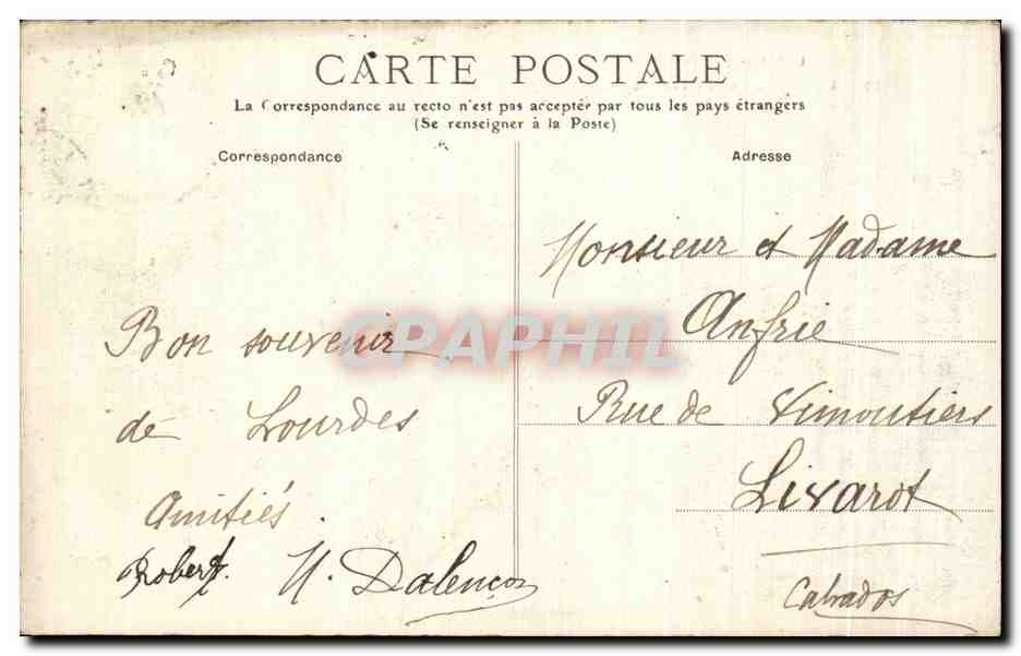 CPA Lourdes Le Calvaire Breton — Verso