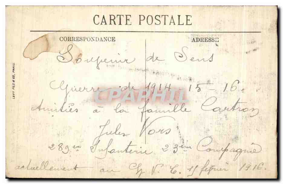 CPA Sens La Cathedrale La Porte de Moise — Verso
