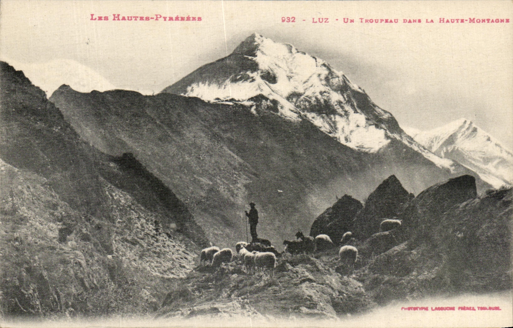Luz - Un Troupeau dans la Haute-Montagne — Les Hautes-Pyrénées — Phototype Lassuche Frères, Toulouse