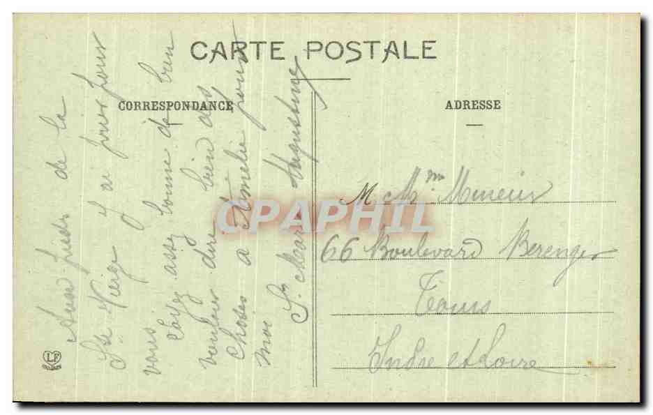 CPA Le Chateau De Lourdes Vu De La terrasse Du Rosaire — Verso