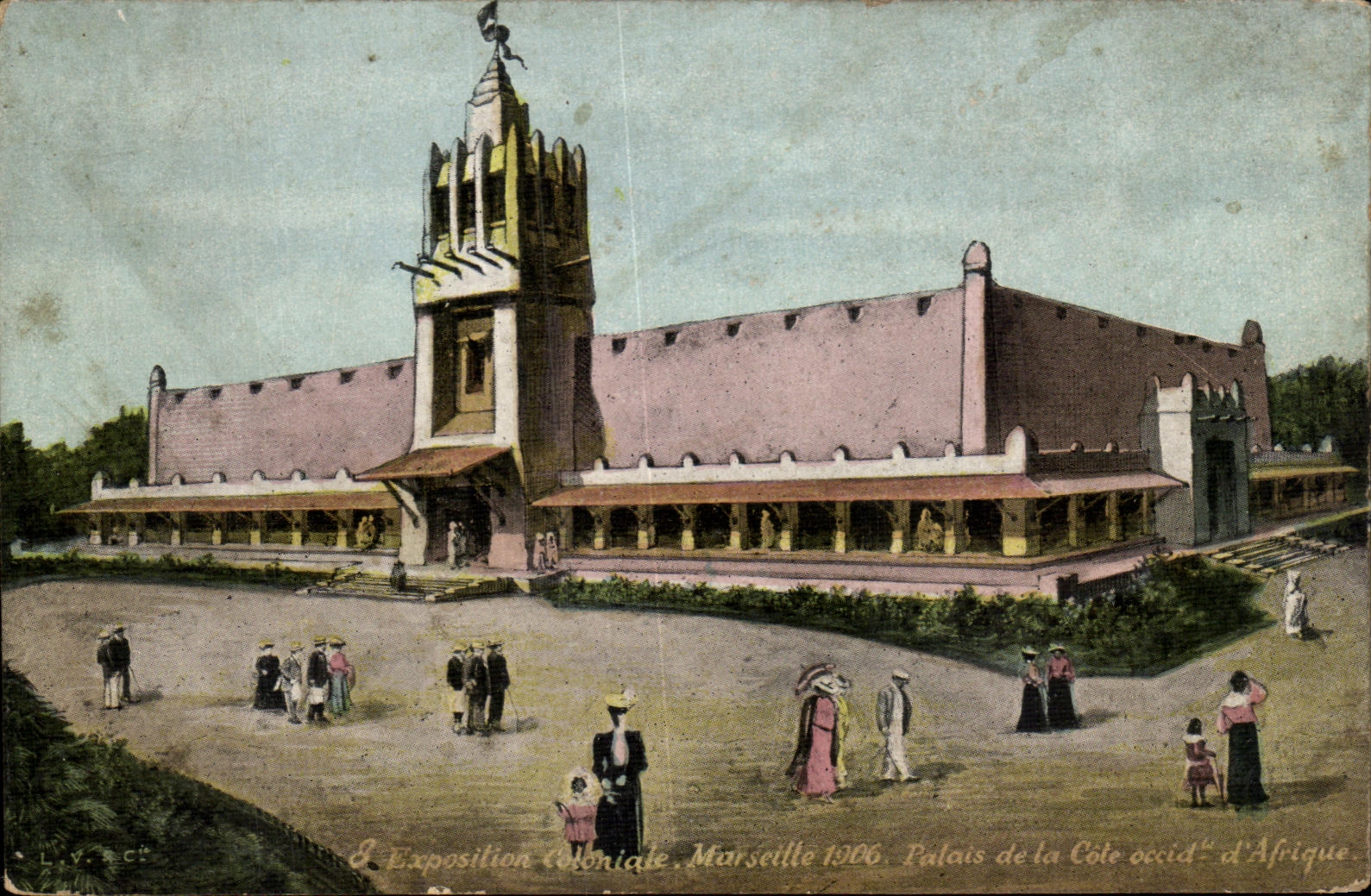 CPA Exposition Coloniale Marseille Palais de la Cote occidentale d'Afrique