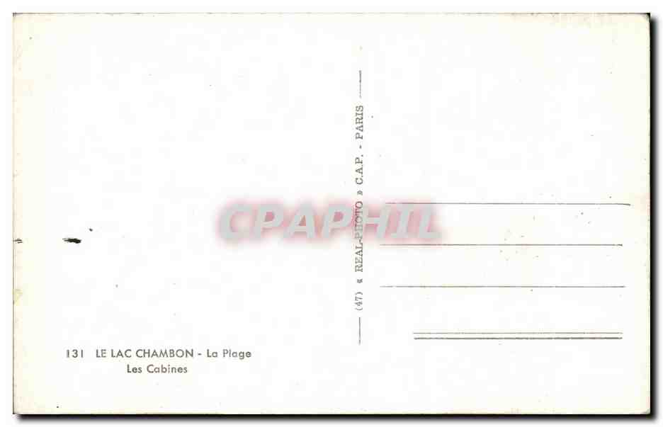 See Chambon — Die Strandpromenade — Die Kabinen — C.A.P. — Nr. 131 — Rückseite