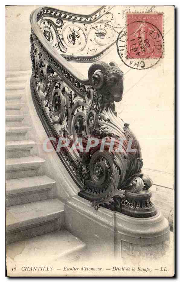 Chantilly — Escalier d'Honneur — Détail de la Rampe — LL