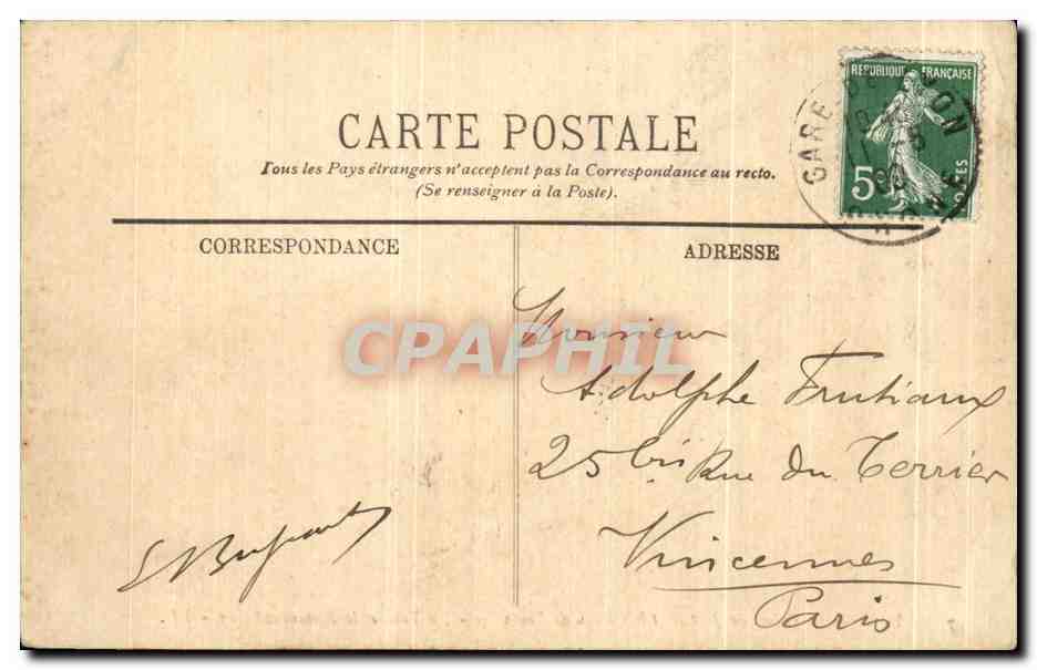 LYON — Le Palais de Justice et le Côteau de Fourvière — La Tour et le Restaurant Gay — LL. — Verso