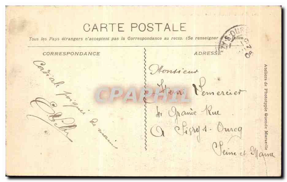 CPA Marseille La Cathedrale — Verso