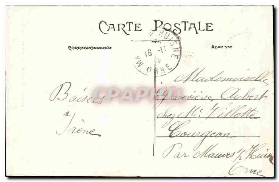 CPA Mortagne Eglise Notre Dame Avant l'Incendie du du 2 juillet 1887 — Rückseite