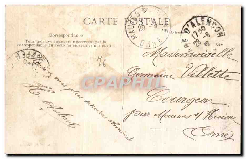 CPA Alencon Vue Generale sur Monsort — Rückseite