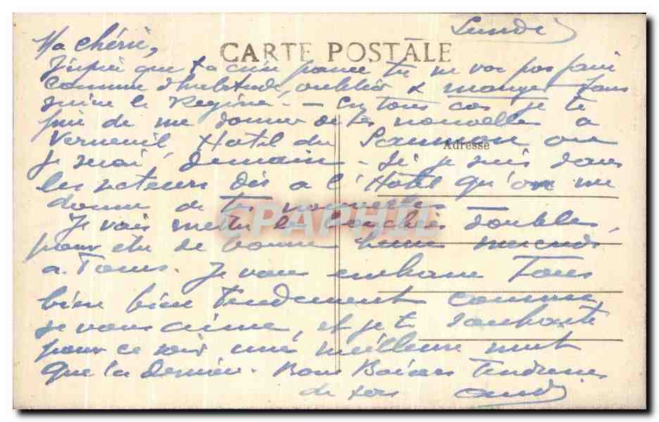 CPA Cathedrale De Chartres  — Verso