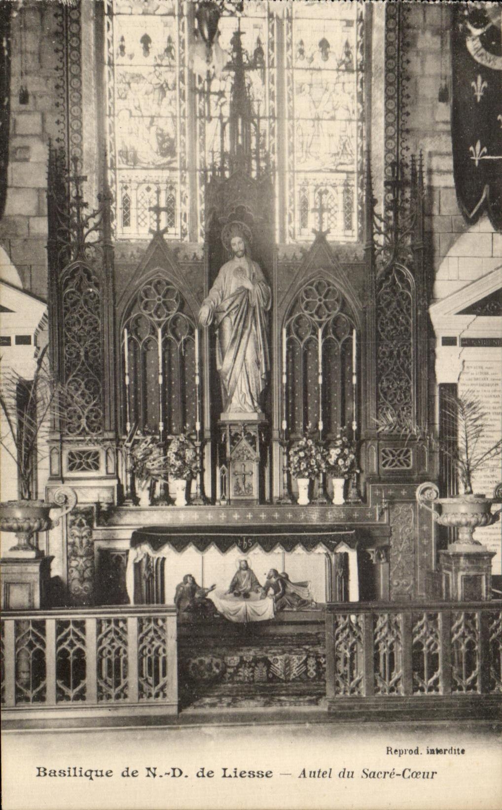 CPA Basilique de ND de Liesse Autel Du Sacre Coeur