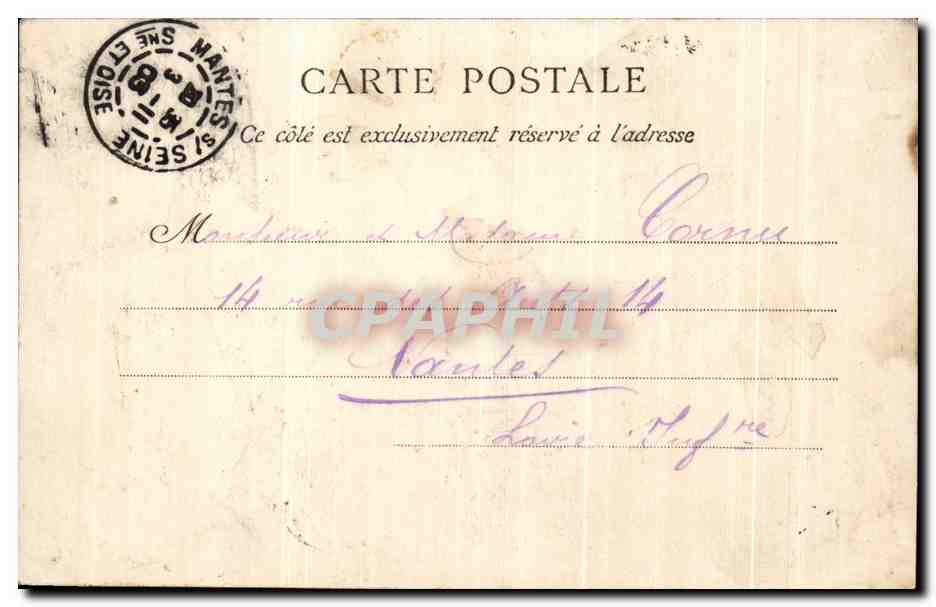 MANTES — Allgemeine Ansicht — La C. P. A., Paris — Rückseite