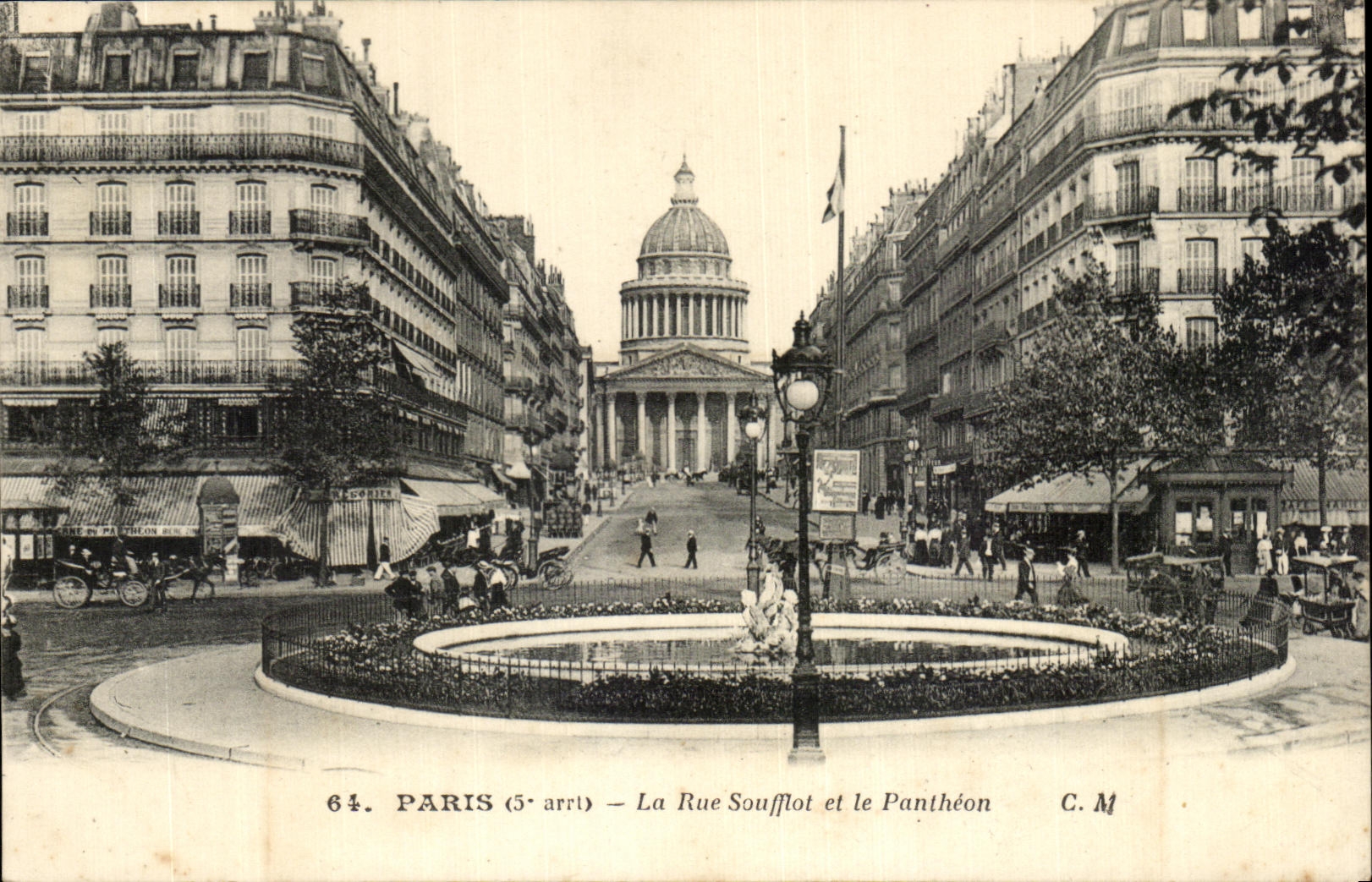 CPA Paris La Rue Soufflot et le Pantheon