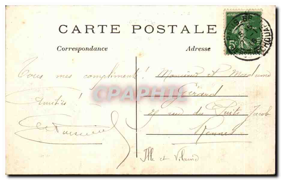 CPA Paris L'Opera — Rückseite