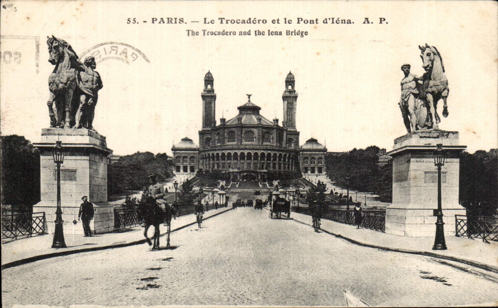 CPA Paris Le Trocadero et le pont d'Iena 