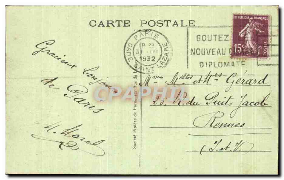 CPA Paris Le Trocadero et le pont d'Iena  — Rückseite
