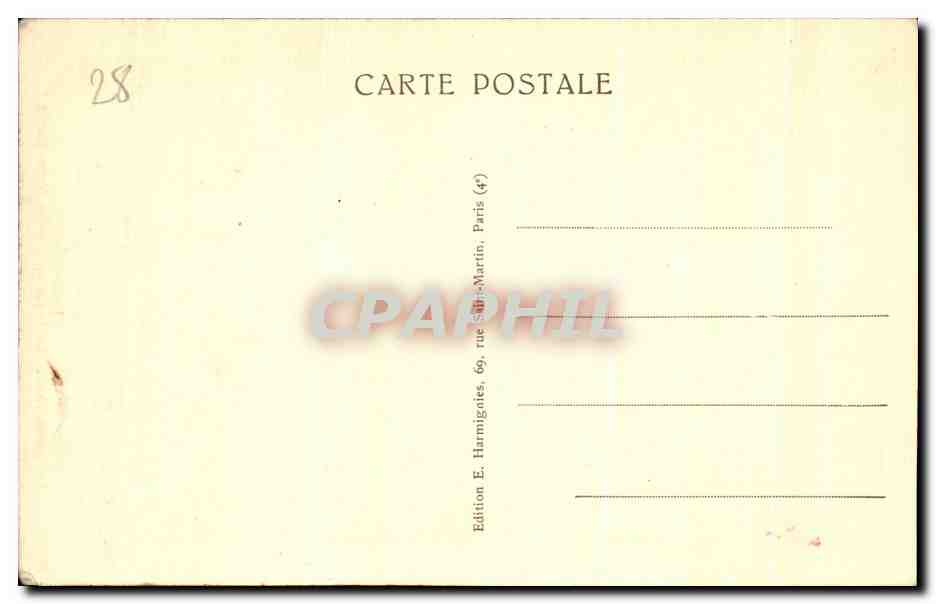 CPA Chartres La Cathedrale La Place du Cloitre Notre Dame — Rückseite