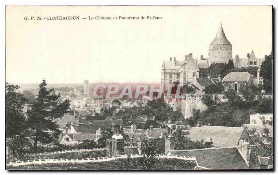 CPA Chateaudun Le chateau et Panorama de St Jean
