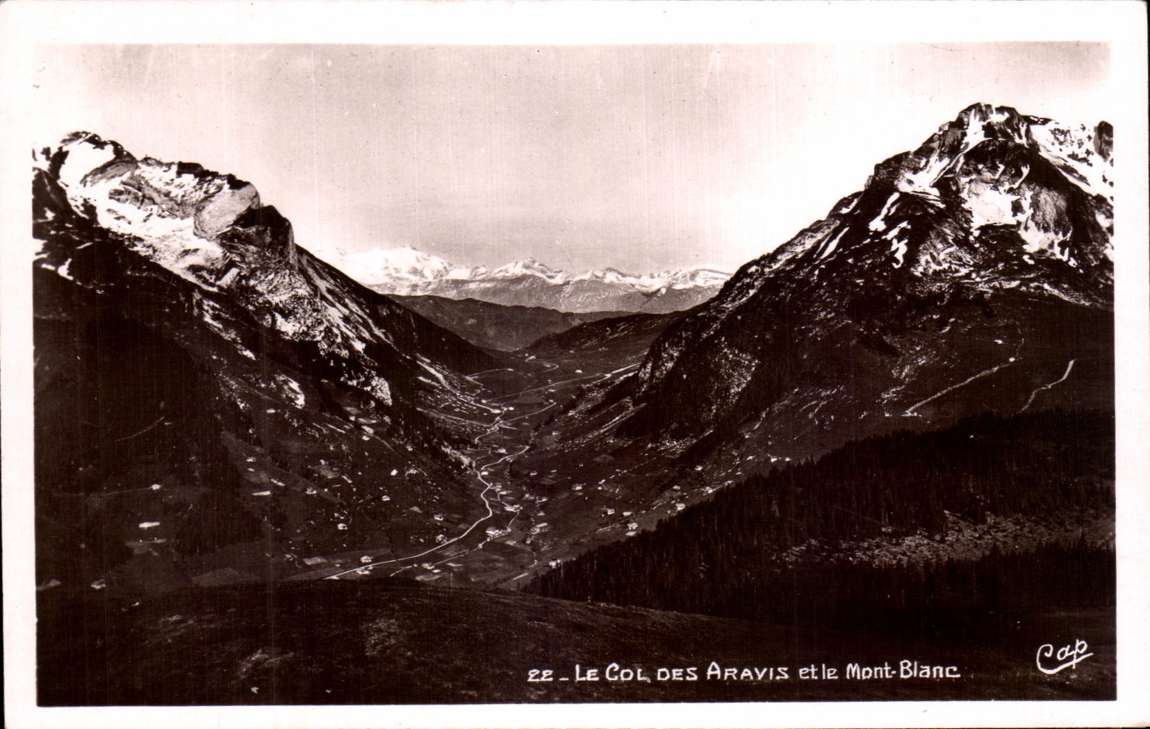 CPA Le Col Des Aravis et le Mont Blanc