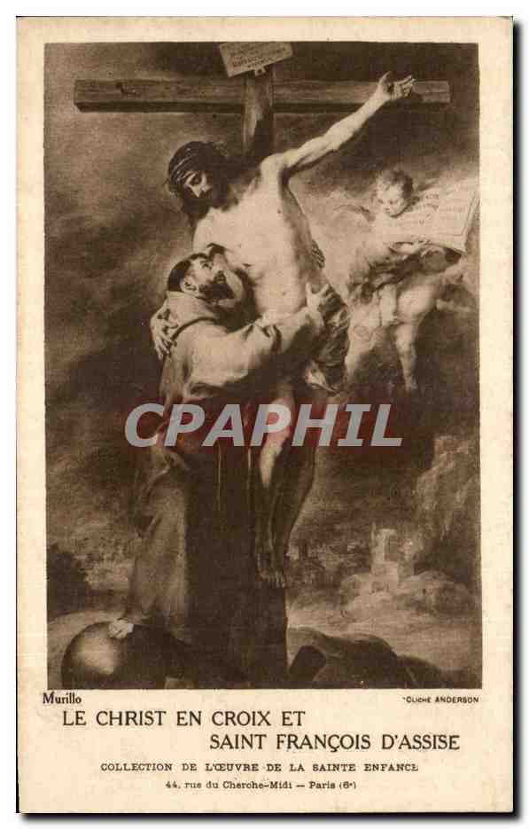 CPA Le Christ En Croix Et Saint Francois D'Assise Murillo