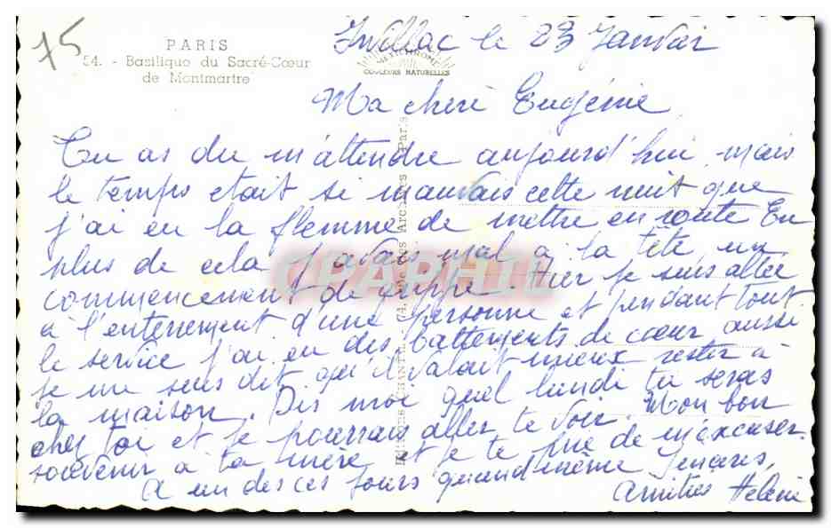 CPA Paris Basilique du Sacre Coeur de Montmartre  — Rückseite