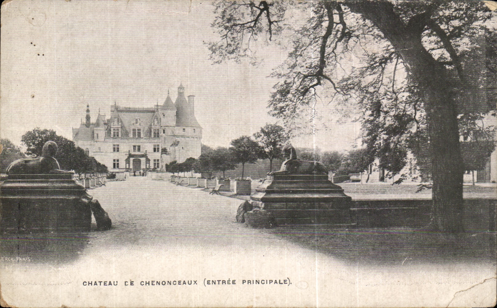 CPA Chateau de Chenonceaux Entree Principale Sphinx