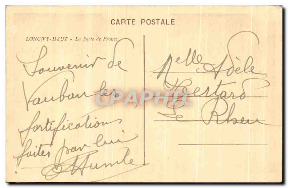 Longwy-Haut — La Porte de France — éditeur inconnu, n° de série non visible — Rückseite