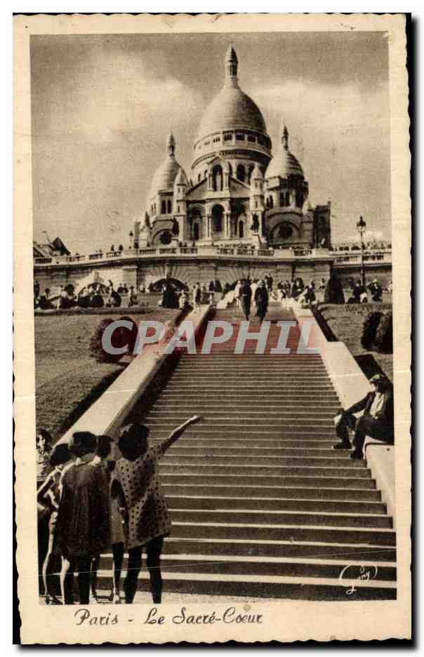 CPA Paris Le Sacre coeur Montmartre Enfants