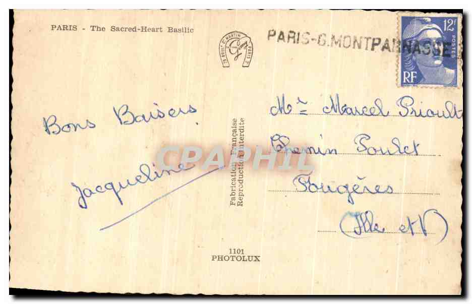 CPA Paris Le Sacre coeur Montmartre Enfants — Rückseite