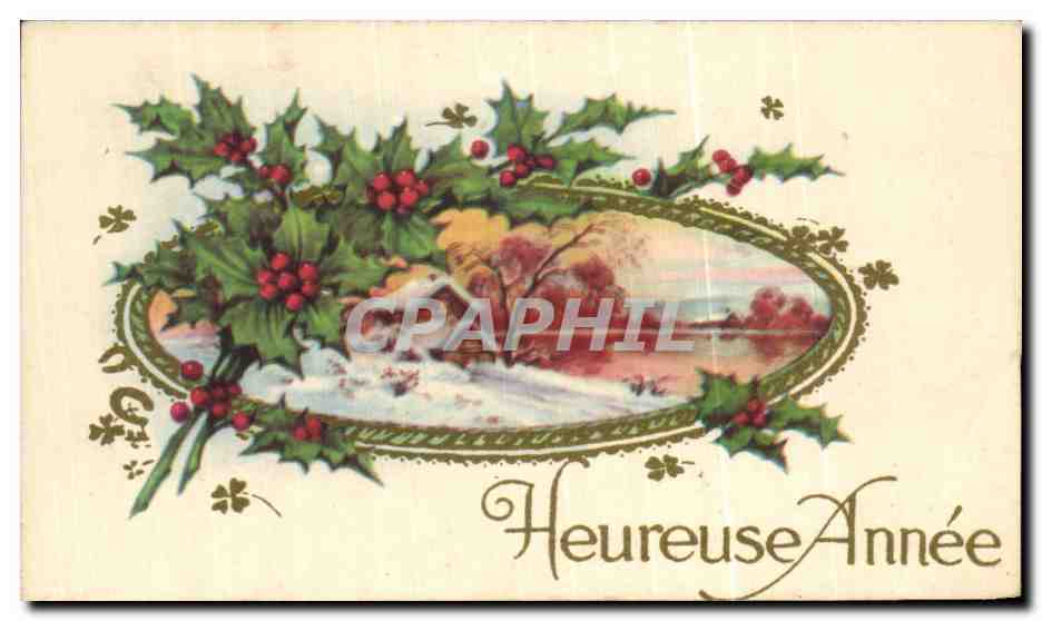 CPA Fantaisie Fleurs Heureuse Annee