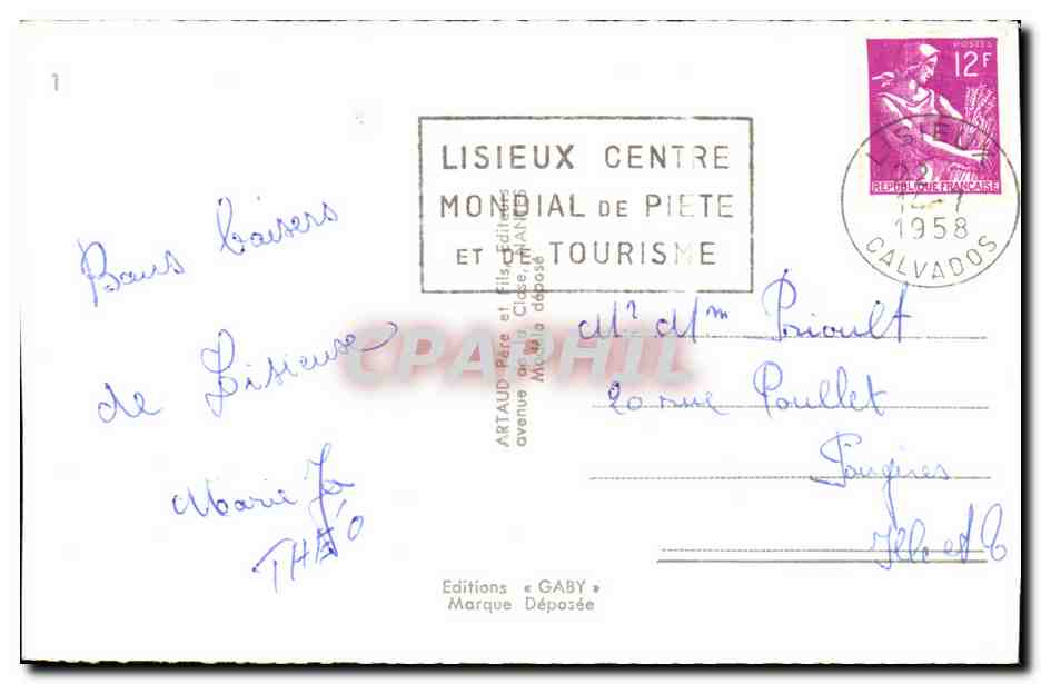 Lisieux — Sainte-Thérèse de l'Enfant-Jésus — éditeur Gaby — Rückseite