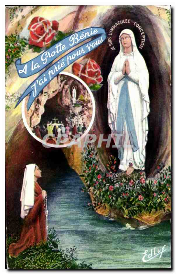 CPA Lourdes L'Apparition et la Grotte Miraculeuse