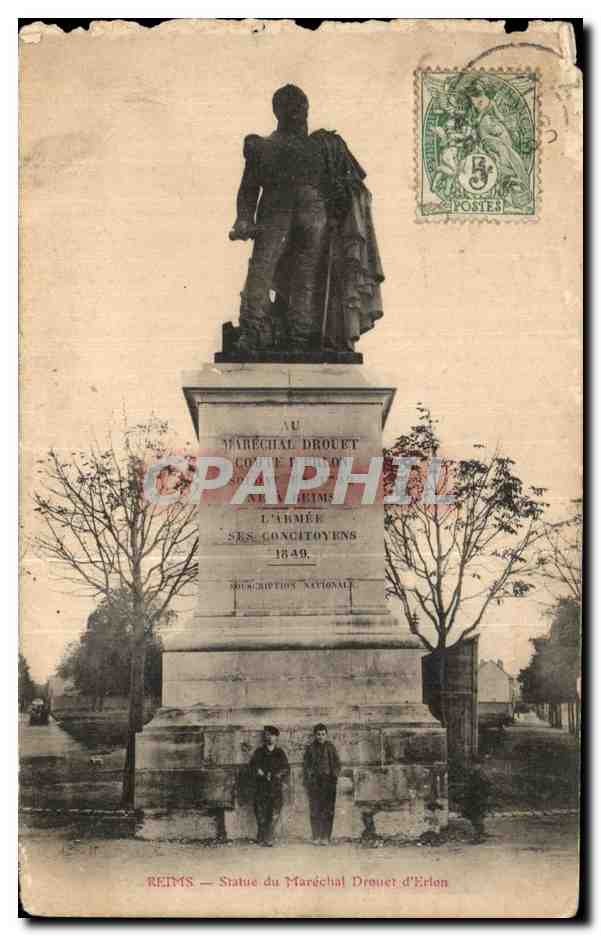 CPA Reims Statue du Marechal Drouet d'Erion