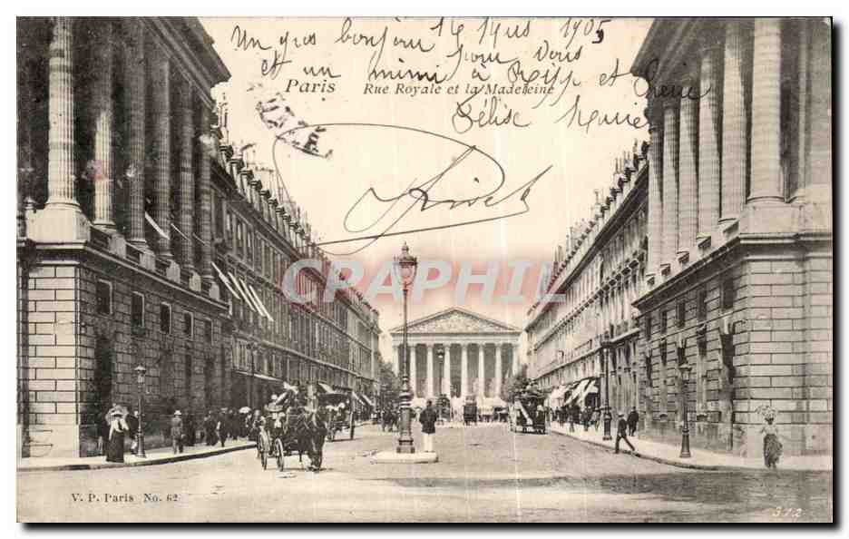 CPA Paris Rue Royale et la Madeleine