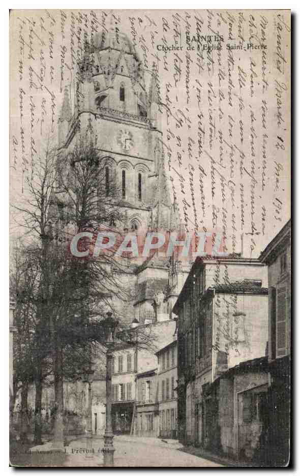 CPA Saintes Clocher De Eglise Saint Pierre