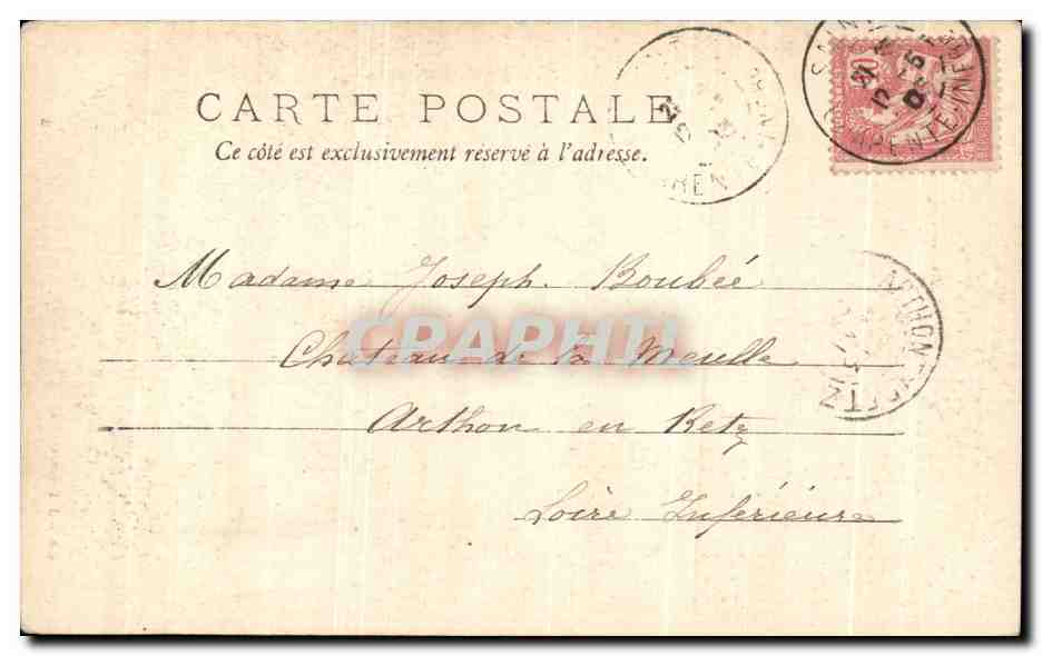 CPA Saintes Clocher De Eglise Saint Pierre — Back