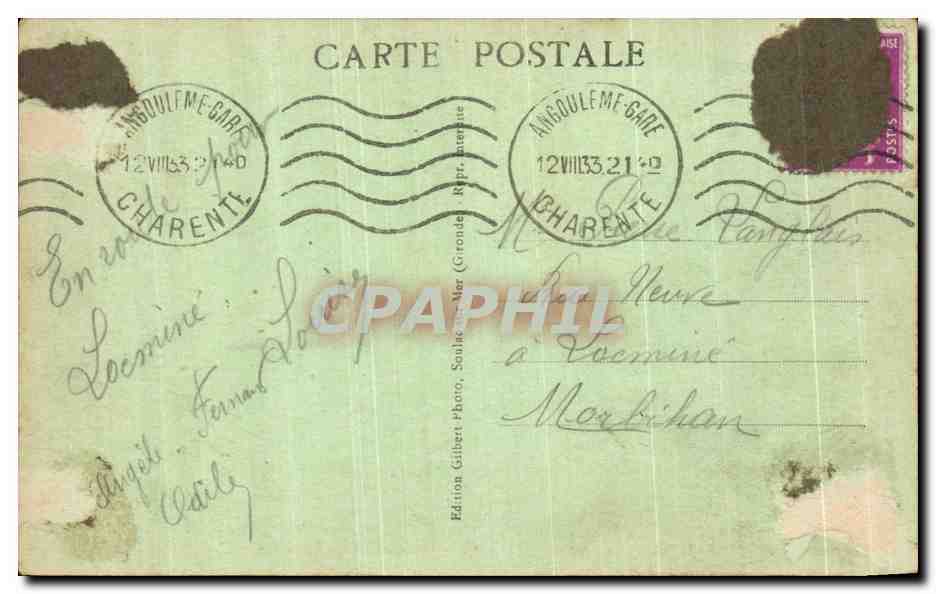 CPA Angouleme Vue Generale Versant Sud — Rückseite