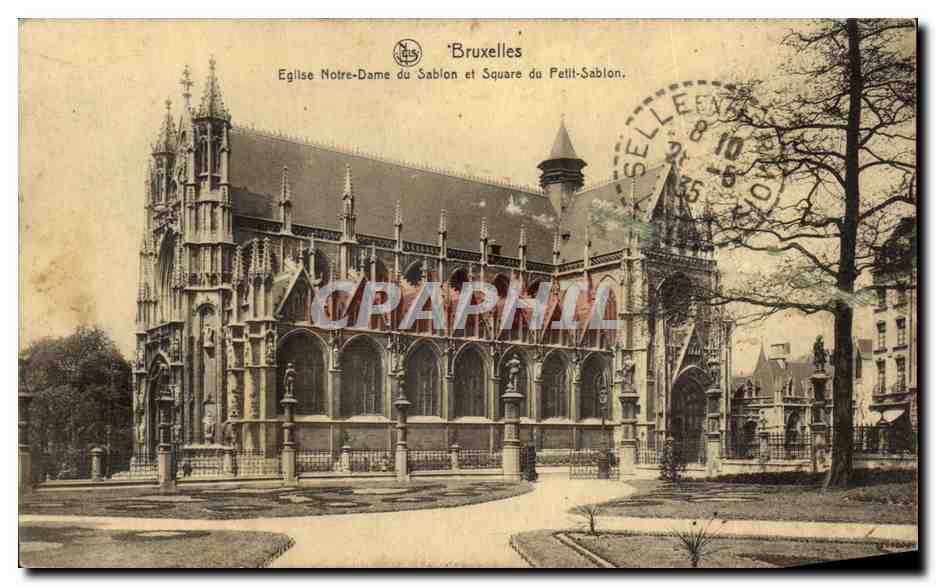 CPA Bruxelles Eglise Notre Dame du Sablon et Square du Petit Sablon