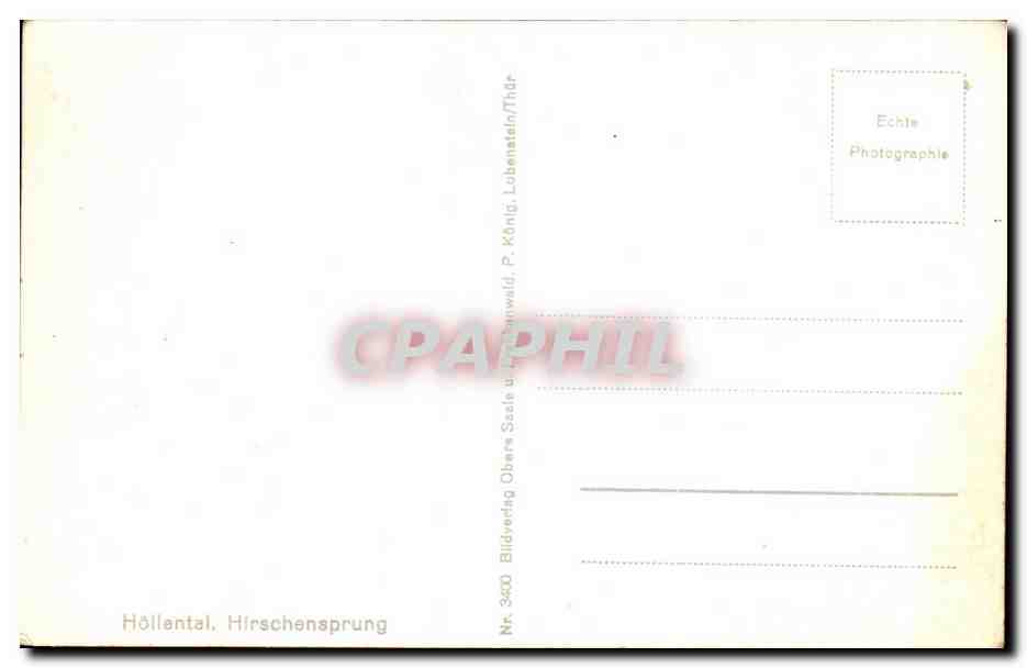 CPA Hollental Hirschensprung — Rückseite