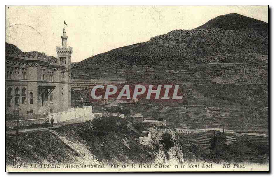 LA TURBIE (Alpes-Maritimes) — Vue sur le Rigbi-d'Hiver et le Mont Agel — ND' Phot.